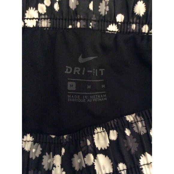 Nike Dri Fit Medium M Racer Shorts Black floral print Tempo Daisies - Picture 5 of 7